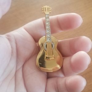 Vintage CABOUCHON Guitar Brooch